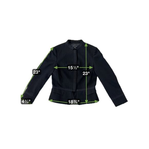 Banana Republic Wool Lady Jacket Collarless Blazer | Minimalist | Black Size 10 - Picture 5 of 5